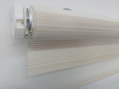 Day and Night Zebra Roller Blind For Windows Dual Layer Grey Cream 150cm Drop - Picture 39 of 83