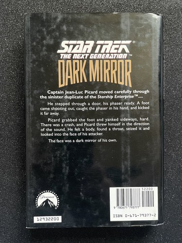 Star Trek - The Next Generation - Dark Mirror by Diane Duane (1993, Hardcover) - Picture 2 of 6