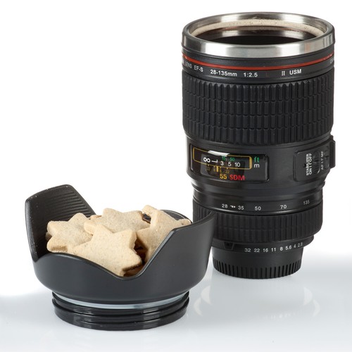 Doppelwandige Tasse Kameraobjektiv Edelstahl Becher Kaffeebecher Kaffeetasse - Bild 5 von 7