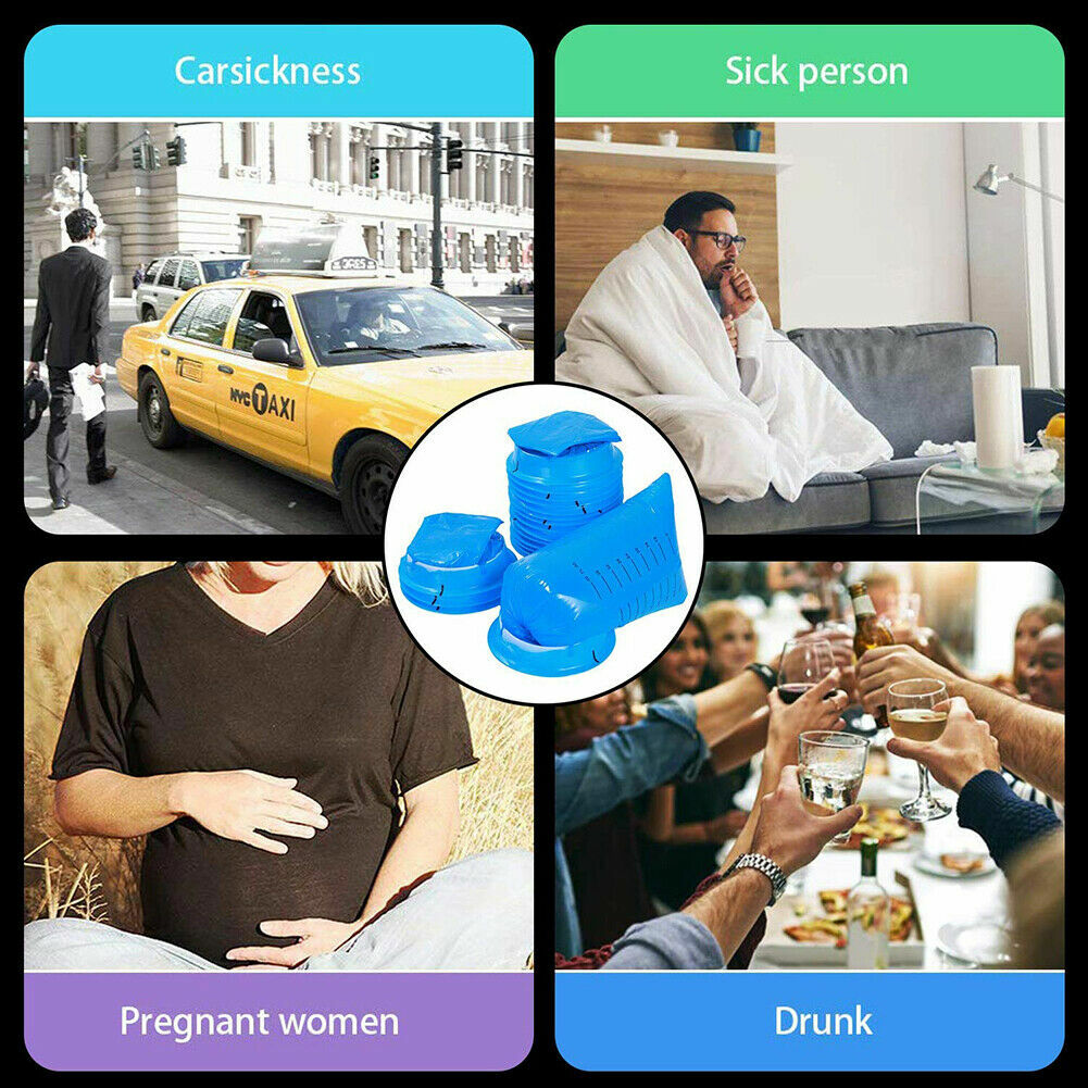 100 Disposable Vomit Bags Sickness Travel Plane Motion Car Bus Sea Sick