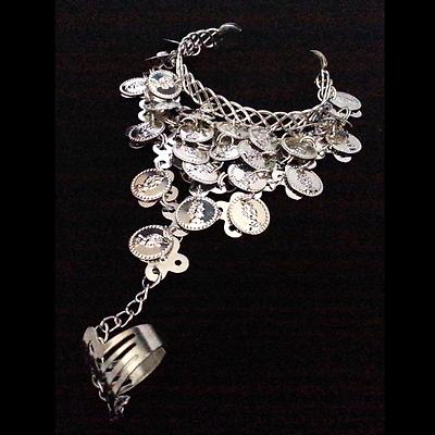 Bracelet Fantaisie Paon Bleu & Argent - Bijou Oriental Original