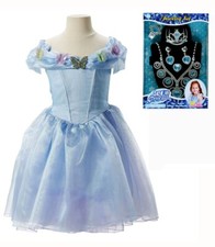Disney Cinderella Princess Ella Costume Dress with Accessories 4-6X NEW