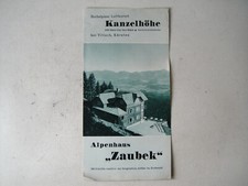 Alpenhaus ZAUBEK Luftkurort Kanzelh&ouml;he K&auml;rnten Reisef&uuml;hrer/Prospekt/Plan ca.1937