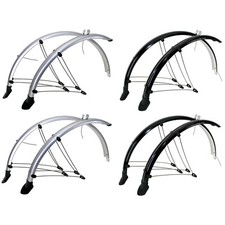Schutzbleche Set Vorne Hinten Fahrrad Schutzblech 20-29 Zoll schwarz/silber
