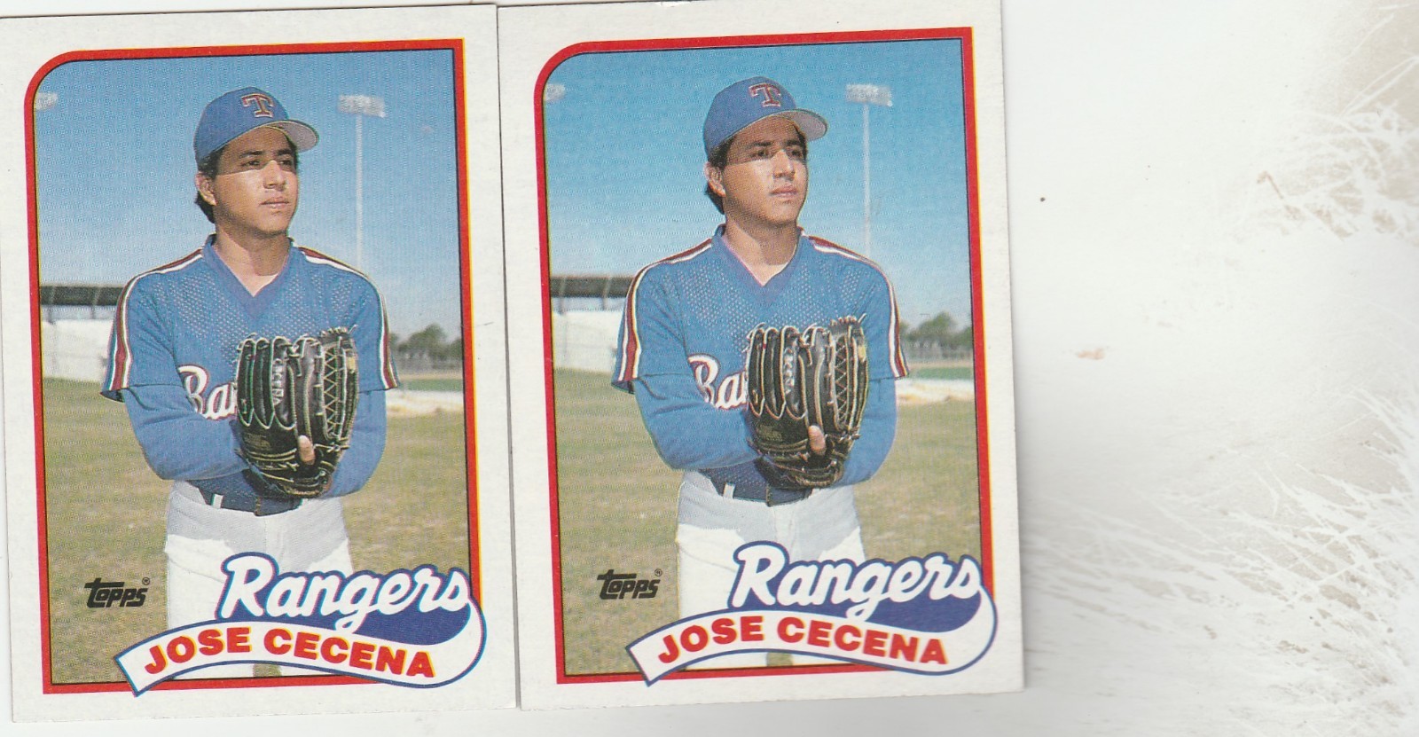 FREE SHIPPING-MINT-1989 Topps #683 Jose Cecena Rangers -2 CARDS