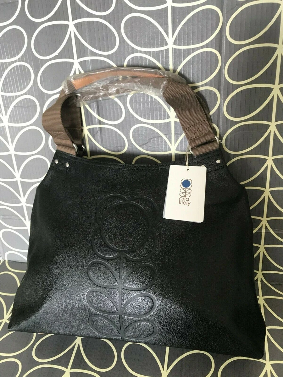 Orla kiely clearance black leather bag
