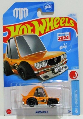 Hot Wheels 2024 24 basic series tooned mazda RX-3 orange #156 / 250