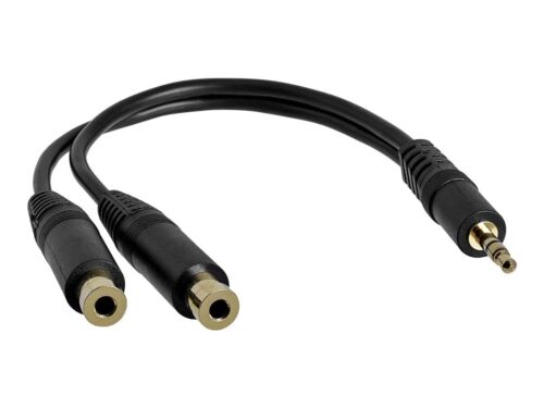 Audio Jack (3.5 Mm) Splitter Cable Startech Muy1Mff              Bl. OFF-ACC NEW - Picture 1 of 4