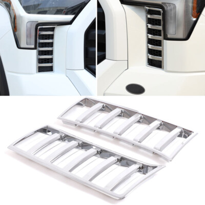 Chrome Car Front Air Intake Vent Cover Trim Fit For Toyota Tundra 2022 2023 2024