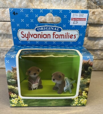 Sylvanian Families Vandyke Otter Familie Babys Zwillinge Baby selten Calico Critters