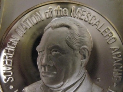 7/8-OZ. MESCALERO APACHE AMERICAN NATIVE INDIAN TRIBAL COIN SILVER.999 + GOLD