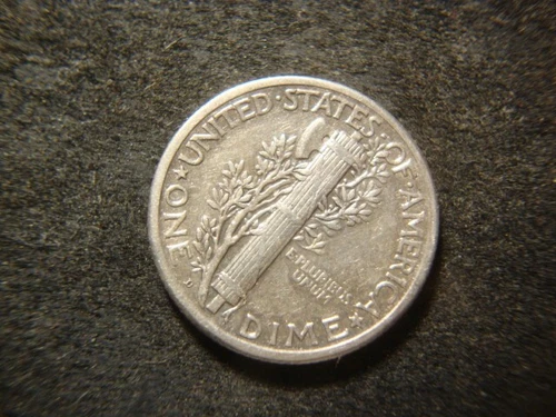 1926-D XF AU Mercury Dime Super Fasces Original Skin DEN