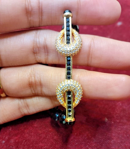 Bracciale in oro giallo rodiato nero più esigente regalo di bellezza. - Foto 5 di 7