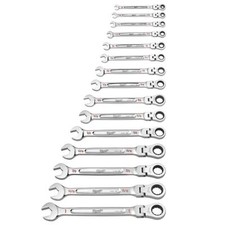 Milwaukee 48-22-9413 15 pc. SAE Flex Head Ratcheting Combination Wrench Set New