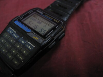 vintage Casio DBC-150 black databank 150 telememo calculator alarm
