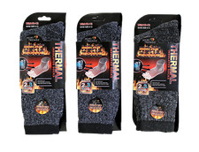 3-Pair Men  s Thermal Heated Socks Winter Warm Ski Socks Size 10-13 TOG 2.13