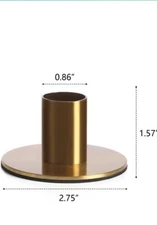 Set of 6 Brass Taper Candle Holders - Minimalist Aged Antique Brass