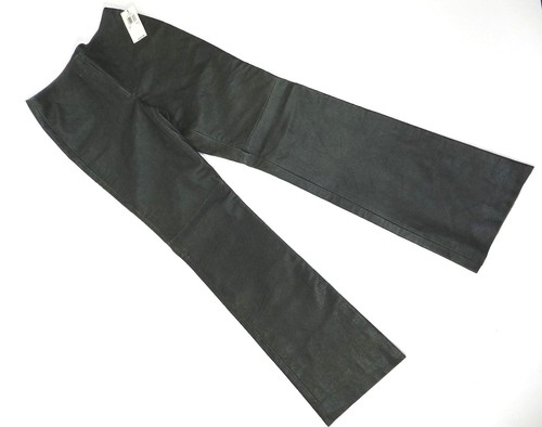 Anne Klein Black Leather Pants Hip 