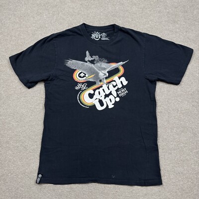 Lifted Research Group LRG Mens Shirt Black M Short Sleeve Eagle Streetwear Y2K