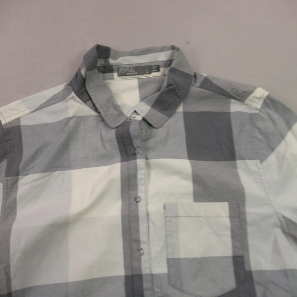 Camisa Prana Mujer Grande Manga Larga Abotonada Ligera Bolsillo a Cuadros Informal Foto 2 de 4