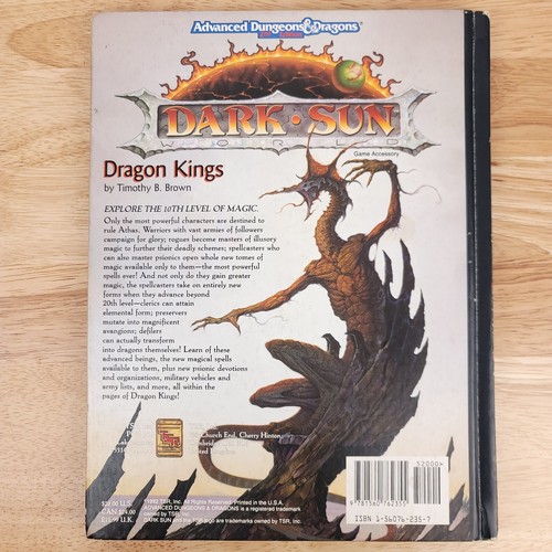 Dungeons Dragons Dark Sun Dragon Kings RPG Game Accessory 2408 TSR 1992 - Picture 2 of 4