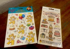 2 Pkgs Vtg  Birthday Teddy Bear Stickers American Greetings & Lynn Parker NEW