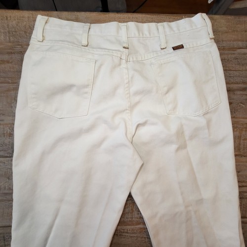 Vintage Rustler 36x30 Men's White Jeans Made In USA Straight Leg measures 33x29 - Picture 7 of 9