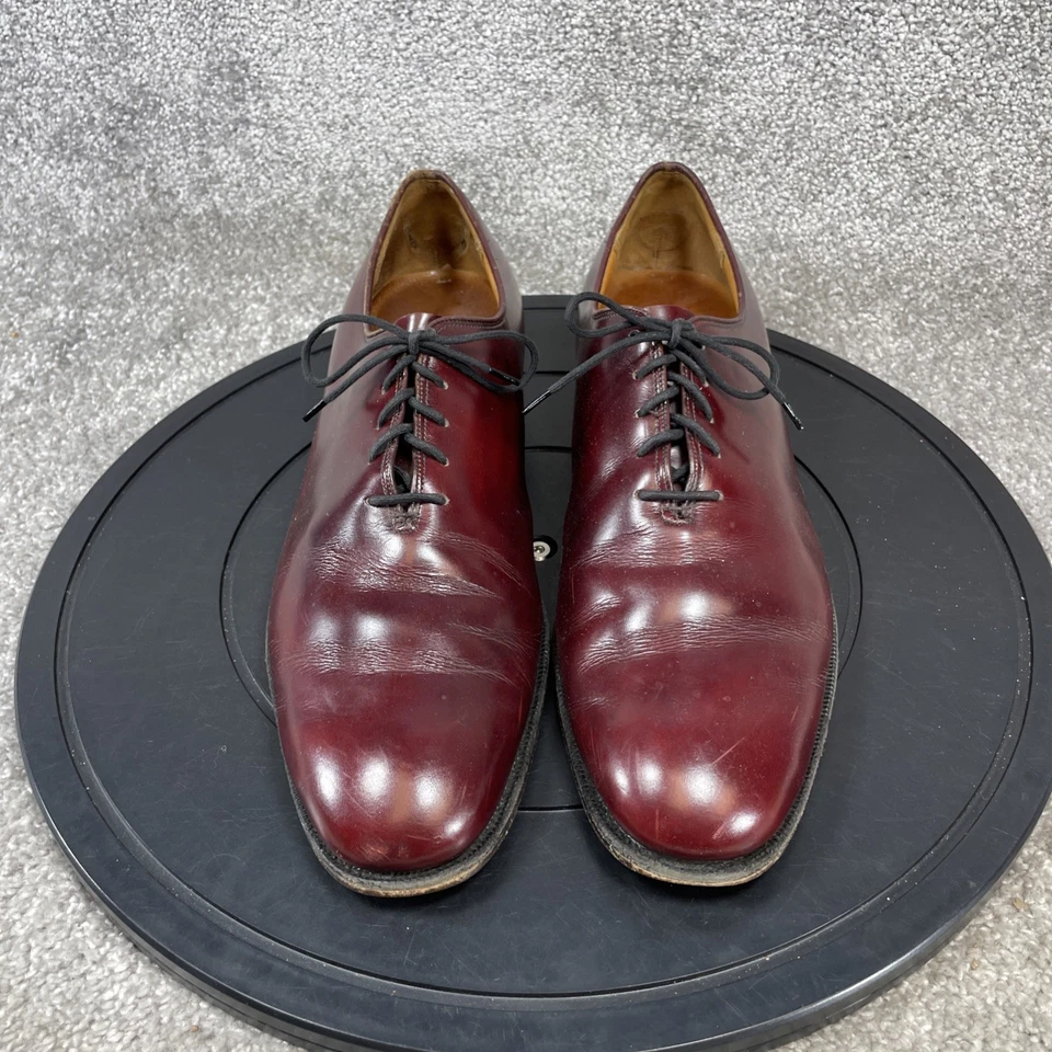 Church's Oxford Shoe Mens Size 10.5 C Custom Grade Round Toe Work Red Leather - Image 4 of 4