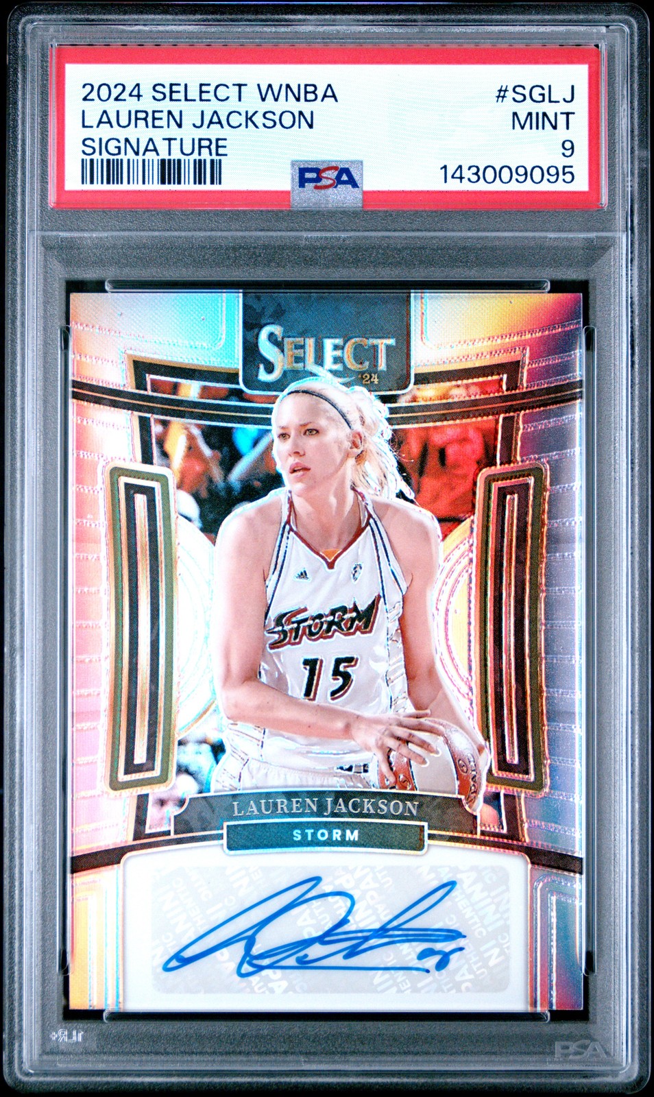 2024 Panini Select WNBA Signatures #SGLJ Lauren Jackson Silver Prizm Auto PSA 9
