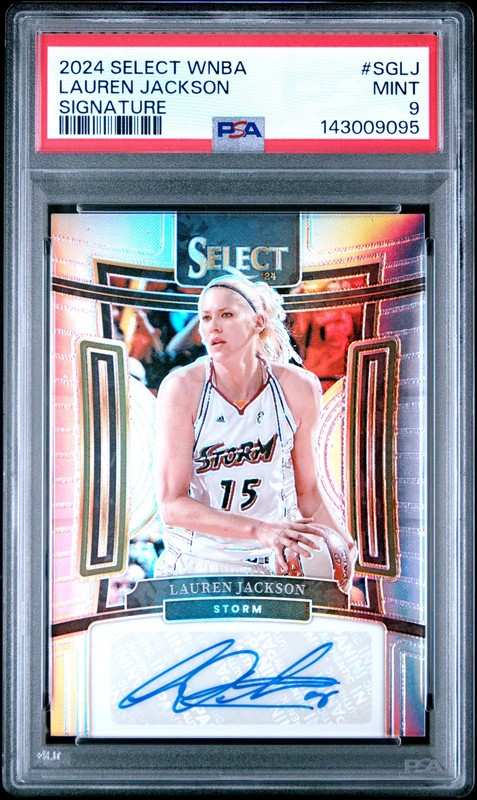2024 Panini Select WNBA Signatures #SGLJ Lauren Jackson Silver Prizm Auto PSA 9