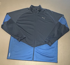 Puma Training Jacket Men's Warmup Full Zip Blue two tone XXL
