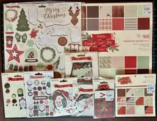 My Mind's Eye COMFORT AND JOY Brads, Chipboard, Tags, Stickers, Paper, Cards LOT