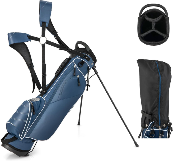 Gymax Golf Bag, Tragbare Golftasche Mit 4-Fachen TrennwäNden, Griffen & StäNder,-image