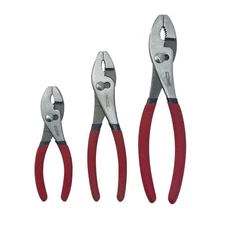 Slip Joint Pliers 3 Piece Set 6" 8" 10" Alloy Steel Dipped Cushion Grip Handles