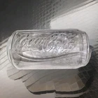 Coca-Cola Clear Glass Can Sized Cup 5" Drink Vintage Coke 12 OZ Collectible