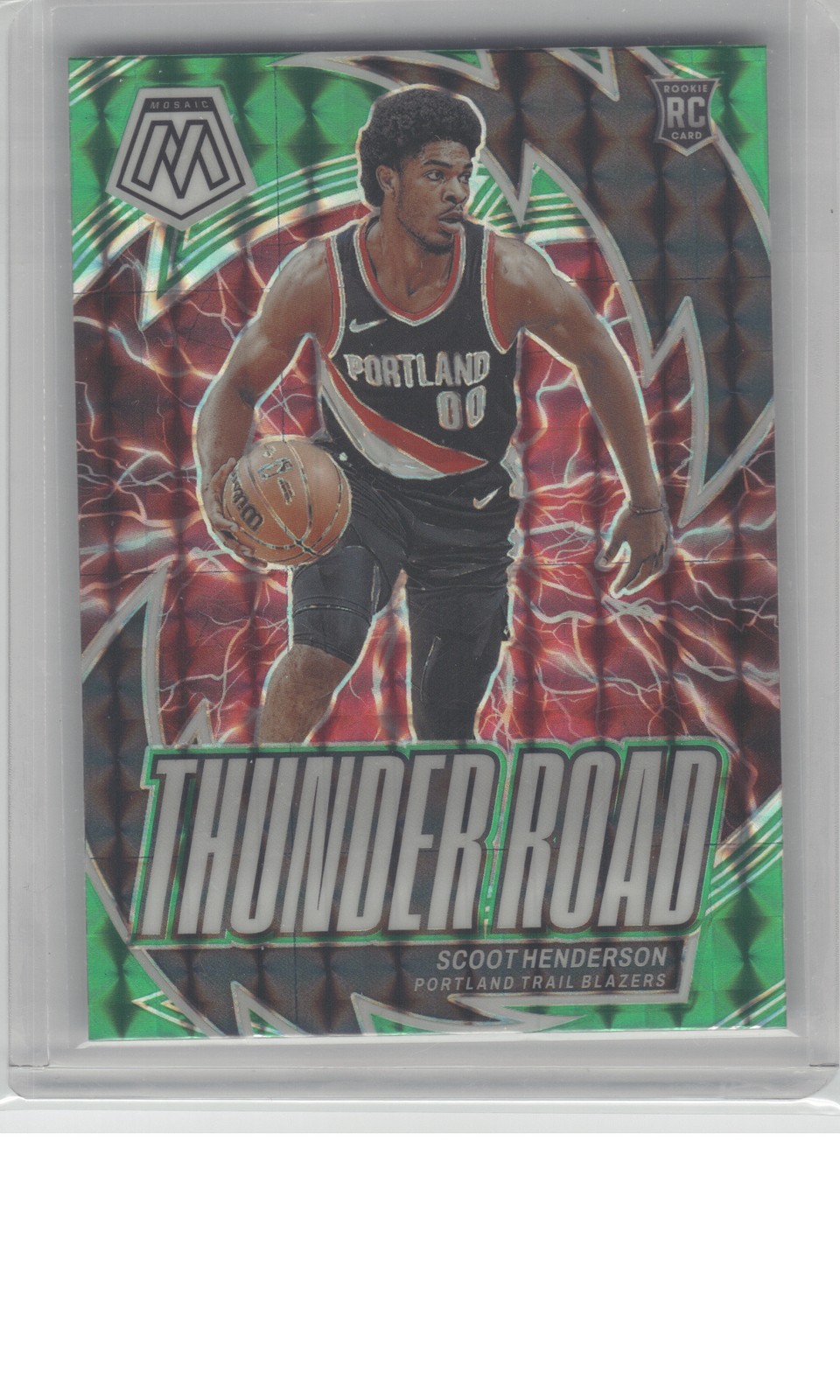 2023-24 Panini Mosaic #14 Scoot Henderson Thunder Road Mosaic Green B5R2C128