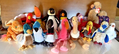 Vintage 1995-2003 Retired Ty Beanie Babies, Birds, tags  Lot of  12 - EX