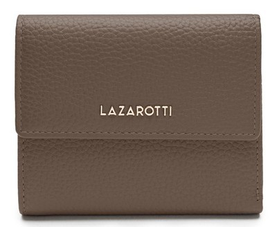 Lazarotti Bologna Leather Wallet With 8 Card Slots M Geldbörse Taupe Neu