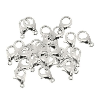 50 Stück versilberte Metall Karabiner Haken Fundstücke Schlüsselanhänger
