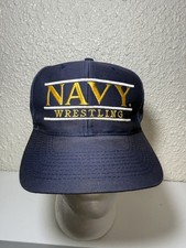 Vintage US Navy Wrestling Bar Hat Cap The Game SnapBack 90s NAVY Academy