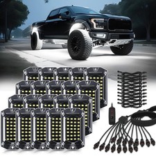 20 Pods Full Angle Pure White LED Rock Lights with Extension Wires, 28 LEDs 6...