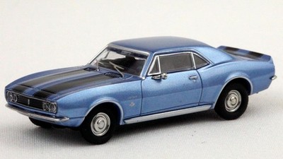 Minichamps 1967 Chevrolet Camaro - Blue, Black Stripes 1/87 HO Scale #870144021