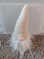 Cute 12" Christmas gnome in winter white