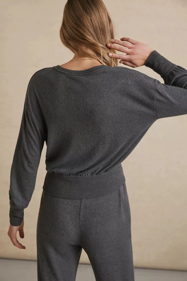 Suéter Anthropologie Gris Rocío Sobrepelliz Tejido Top Talla XS Foto 3 de 4