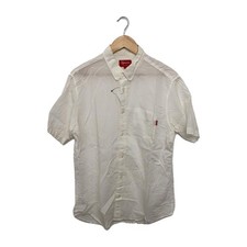 SUPREME Short Sleeve Shirt Size L Cotton White High Quality Pre-owned Men  s
