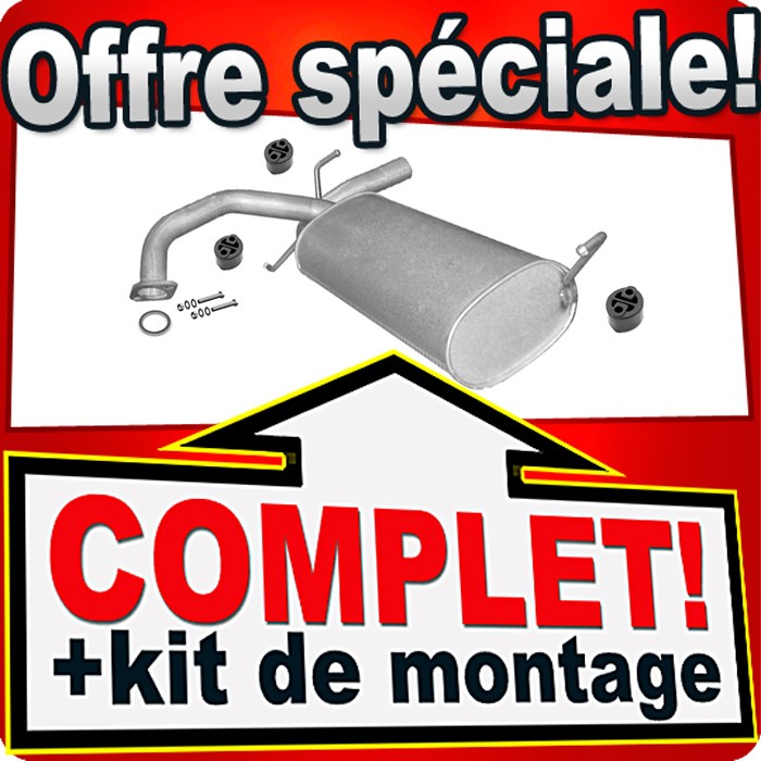 Silencieux d'échappement pour Fiat Sedici 1.9 MJT et Suzuki SX4 GY en acier