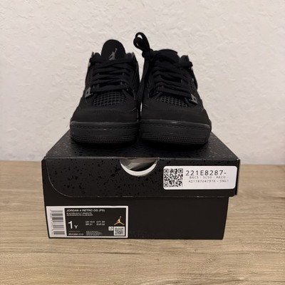 Air Jordan Retro 4 OG Black Cat Size 1Y PS IB4388-010 | eBay
