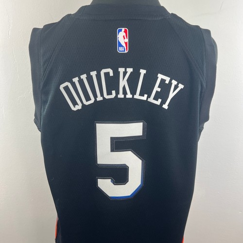 Nike Dri-Fit Nyc Black Jersey Immanuel Quickley #5 Toronto Raptors Pullover Sz L - Picture 7 of 10
