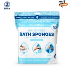 Scrubzz Disposable Rinse Free Bathing Sponges - Unscented