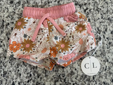 Caden Lane Baby Swim Trunks 0-3 Months Floral Pink Boys Girls NWT Swimsuit